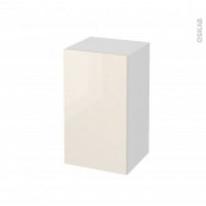 Meuble De Salle De Bains Rangement Bas Keria Ivoire 1 Porte L40 X H70 X P37 Cm