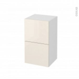Meuble De Salle De Bains Rangement Bas Keria Ivoire 2 Tiroirs L40 X H70 X P37 Cm