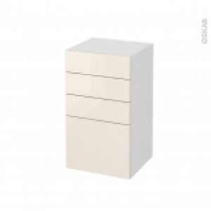 Meuble De Salle De Bains Rangement Bas Keria Ivoire 4 Tiroirs L40 X H70 X P37 Cm
