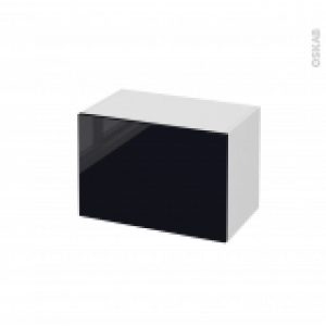 Meuble De Salle De Bains Rangement Bas Keria Noir 1 Porte L60 X H41 X P37 Cm