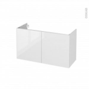 Meuble De Salle De Bains Sous Vasque Bora Blanc 2 Portes Cotes Decors L100 X H57 X P40 Cm