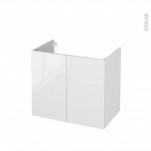 Meuble De Salle De Bains Sous Vasque Bora Blanc 2 Portes Cotes Decors L80 X H70 X P50 Cm