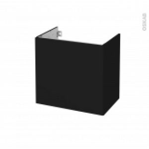 Meuble De Salle De Bains Sous Vasque Ginko Noir 1 Porte Cotes Decors L60 X H57 X P40 Cm