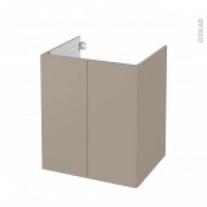 Meuble De Salle De Bains Sous Vasque Ginko Taupe 2 Portes Cotes Decors L60 X H70 X P50 Cm