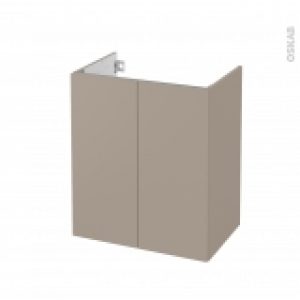 Meuble De Salle De Bains Sous Vasque Ginko Taupe 2 Portes Cotes Decors L60 X H70 X P40 Cm