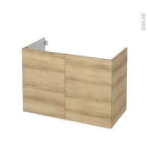 Meuble De Salle De Bains Sous Vasque Hosta Chene Naturel 2 Portes Cotes Decors L100 X H70 X P50 Cm