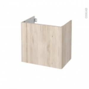 Meuble De Salle De Bains Sous Vasque Ikoro Chene Clair 1 Porte Cotes Decors L60 X H57 X P40 Cm