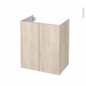 Meuble De Salle De Bains Sous Vasque Ikoro Chene Clair 2 Portes Cotes Decors L60 X H70 X P40 Cm