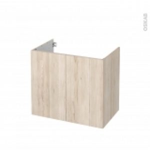 Meuble De Salle De Bains Sous Vasque Ikoro Chene Clair 2 Portes Cotes Decors L80 X H70 X P50 Cm