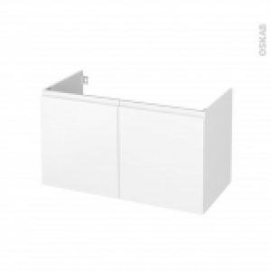 Meuble De Salle De Bains Sous Vasque Ipoma Blanc Mat 2 Portes Cotes Decors L100 X H57 X P50 Cm