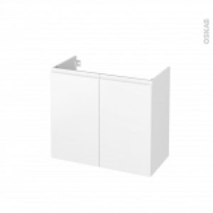 Meuble De Salle De Bains Sous Vasque Ipoma Blanc Mat 2 Portes Cotes Decors L80 X H70 X P40 Cm