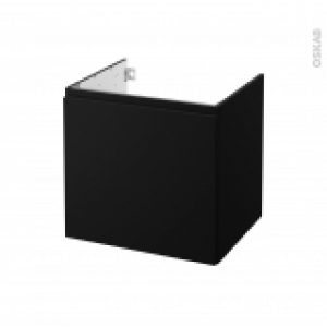 Meuble De Salle De Bains Sous Vasque Ipoma Noir Mat 1 Porte Cotes Decors L60 X H57 X P50 Cm