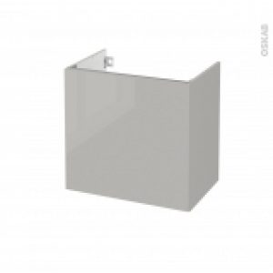 Meuble De Salle De Bains Sous Vasque Ivia Gris 1 Porte Cotes Decors L60 X H57 X P40 Cm