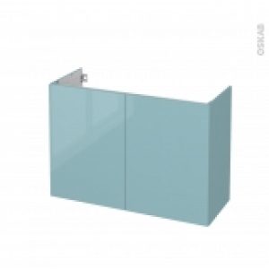 Meuble De Salle De Bains Sous Vasque Keria Bleu 2 Portes Cotes Decors L100 X H70 X P40 Cm