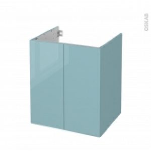 Meuble De Salle De Bains Sous Vasque Keria Bleu 2 Portes Cotes Decors L60 X H70 X P50 Cm