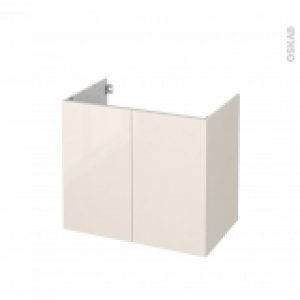 Meuble De Salle De Bains Sous Vasque Keria Ivoire 2 Portes Cotes Decors L80 X H70 X P50 Cm