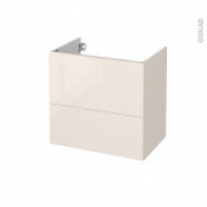 Meuble De Salle De Bains Sous Vasque Keria Ivoire 2 Tiroirs Cotes Decors L60 X H57 X P40 Cm