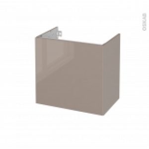 Meuble De Salle De Bains Sous Vasque Keria Moka 1 Porte Cotes Decors L60 X H57 X P40 Cm