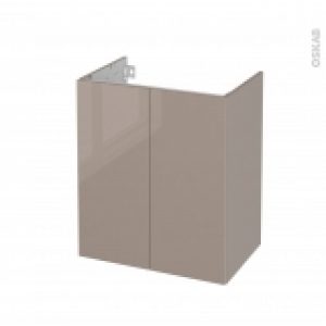 Meuble De Salle De Bains Sous Vasque Keria Moka 2 Portes Cotes Decors L60 X H70 X P40 Cm