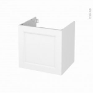 Meuble De Salle De Bains Sous Vasque Static Blanc 1 Porte Cotes Decors L60 X H57 X P50 Cm