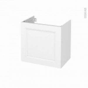 Meuble De Salle De Bains Sous Vasque Static Blanc 1 Porte Cotes Decors L60 X H57 X P40 Cm