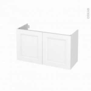 Meuble De Salle De Bains Sous Vasque Static Blanc 2 Portes Cotes Decors L100 X H57 X P40 Cm