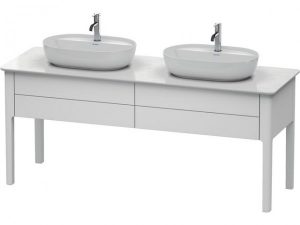 Meuble Double Vasque Duravit Luv À poser Vasque à Gauche 743x1733x570mm Gris pierre satiné mat