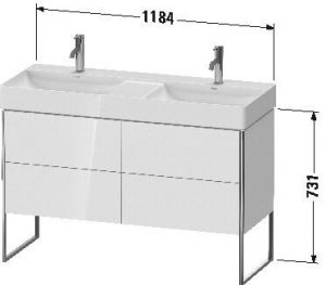 Meuble Double Vasque Duravit XSquare pour 235312 Gris Dolomite Brillant 1184 mm