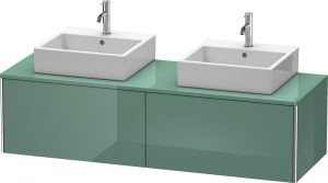 Meuble Double Vasque suspendu Duravit XSquare des deux côtés Gris Dolomite Brillant 1600 mm