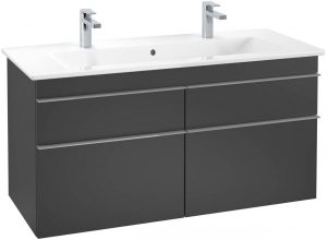 Meuble Double Vasque Villeroy et Boch Venticello 1153x590x502 mm Noir Laqué A92903PD