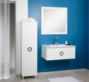 Meuble lavabo BALEAL blanc largeur 80cm à suspendre – Prix net livré chez vous – – Ondée