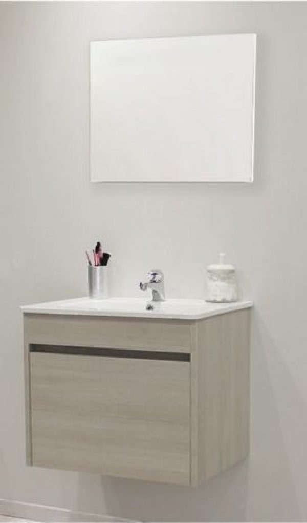 Meuble lavabo MAPLE bois olmo largeur 60cm à suspendre – Prix net livré chez vous – – Ondée