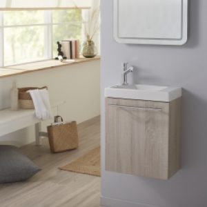Meuble lave-mains design couleur chêne…