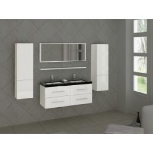 Meuble PASSION 5 BLACK Vasque Noire et Blanche 120*47*54 cm