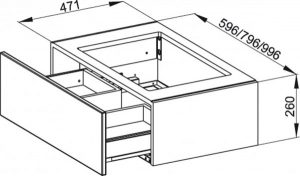 Meuble Pour Lavabo Encastrable Bette Modules 1 tiroir Chêne Naturel RUA1-814