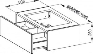 Meuble Pour Lavabo Encastrable Bette Modules 1 tiroir Chêne Naturel RUD1-814