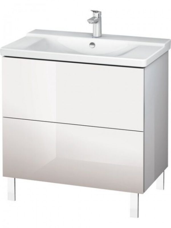Meuble Pour Lavabo Encastrable Duravit L-Cube à poser 820×481 mm Pin Argent LC660103131