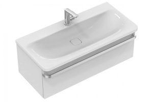 Meuble Pour Lavabo Encastrable Ideal Standard Tonic II 1000 mm Blanc Brillant Laqué