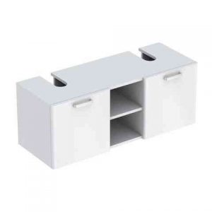 Meuble Pour Vasque à Poser Geberit Renova Plan Avec 2 Portes Et Étagères Centrales Pour Double Vasqu