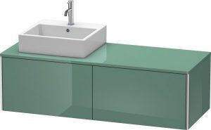 Meuble Pour Vasque à Poser suspendu Duravit XSquare version droite Taupe Satin Matt 1600 mm