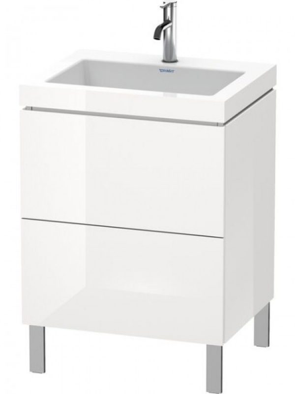 Meuble Vasque À Poser Duravit L-Cube A poser 3 Trous 698x600x480mm Blanc brillant Laqué