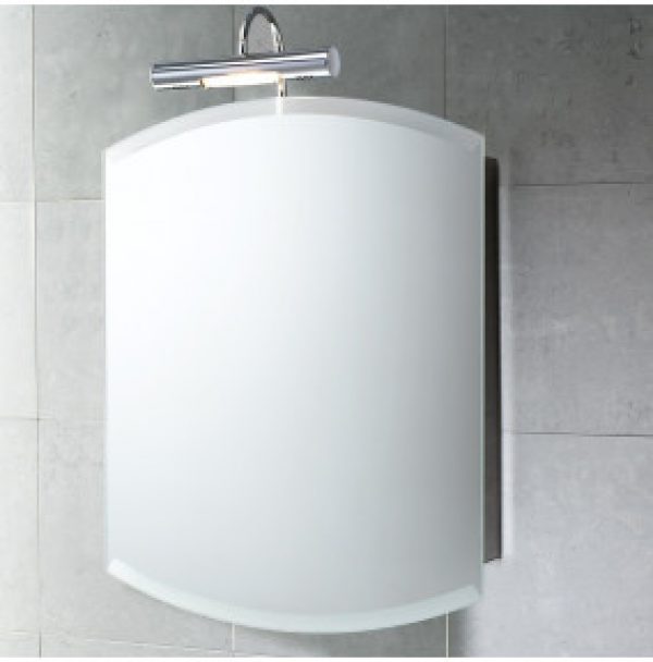 MIROIR-ARMOIRE RONDE POUR SALLE DE BAIN EN ACIER INOX SILVER