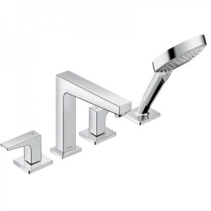Mitigeur bain 4 trous avec béquilles et poignée Secuflex Hansgrohe Chromé (32552000)