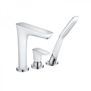 Mitigeur Bord de Baignoire Hansgrohe PuraVida Mélangeur 3 trous avec douchette 15432000