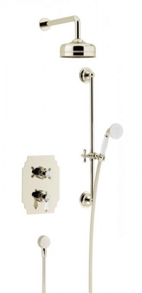 Mitigeur de douche encastré avec douche de tête premium Hartlebury 250 x 335 x 185 mm Heritage