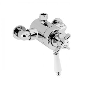 Mitigeur de douche exposé avec raccord de sortie sur le dessus Dawlish 168 x 153 x 158 mm Heritage