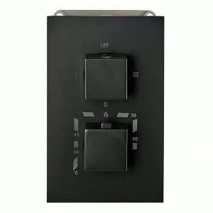 Mitigeur de douche mural à encastrer UP12-02 avec inverseur à 3 sorties – noir