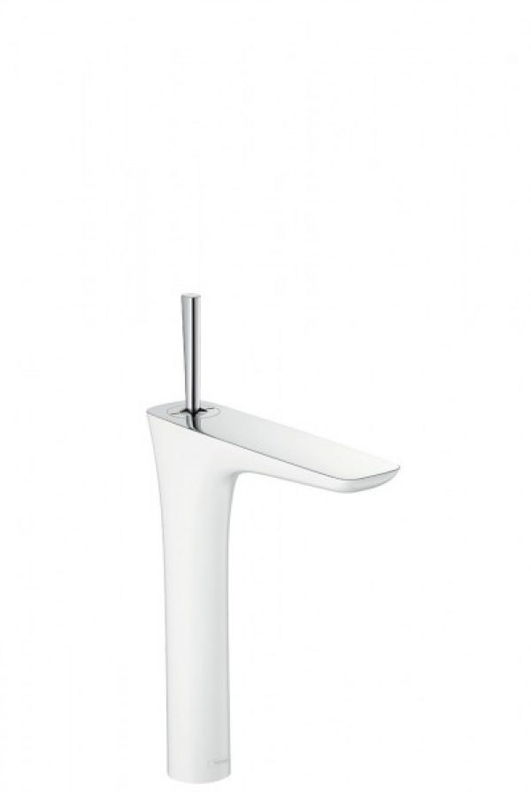Mitigeur Lavabo Monotrou Hansgrohe PuraVida 240 pour vasque libre Blanc/Chromé avec vidage