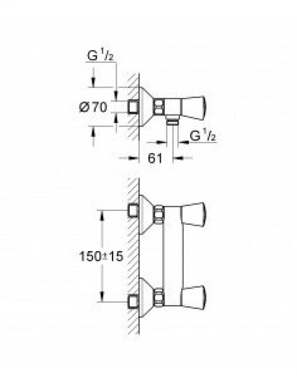 Mélangeur de douche mural COSTA S GROHE 26317001