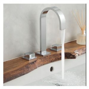 Mélangeur Lavabo Vado Geo Poignées Carrés 3 Trous 257x35mm Chromé GEO-201-C/P